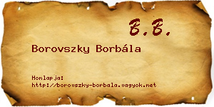 Borovszky Borbála névjegykártya