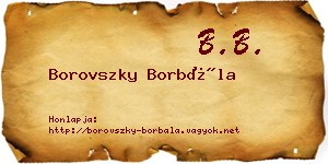 Borovszky Borbála névjegykártya