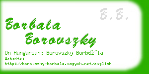 borbala borovszky business card